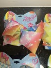 3 Jojo Hair Bow Siwa Large Cheer Rainbow  Stars Unicorn 1 Silver  Blue Metallic 