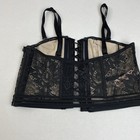 Victoria Secret Women   s Large Laced Lined Corset Black Side Zip Stretch
