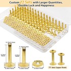 Junesunshine 154pcs Brass Rivets For Leather  12 Smooth Leather Rivets Without P
