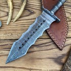 Custom Handmade Damascus Steel Kris Blade Double Edged Dagger Knife W  Sheath