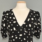 Vtg Y2k Gilli Womens Dress S Black White Polka Dot Jersey Babydoll Retro 90s