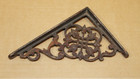Vintage Antique Pair Cast Iron Shelf Brackets Brace