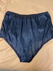Vanity Fair Vintage Black Sheer Sexy Silky Sissy Granny Satin Panties Size 8