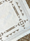 Hardanger Small Tablecloth 22 In Square White Needs Repair  Norwegian Embroidery