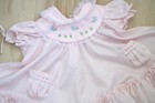 Vtg Baby Girl 12mo Party Dress Pink Ruffle Frilly Pockets Full Circle Lace Trim