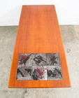 Mid Century Danish Modern Coffee Table Teak Tile Surface Mcm Surfboard Rectangle