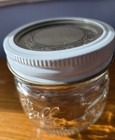 Ball Brand Fruit Embossed Half-pint Mason Canning Jam   Jelly Jar  8oz  W lid
