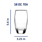 Ellendale Drinking Glasses 16 Ounces Set Of8 Durable Clear Glass Dishwasher Safe