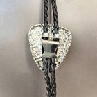 Triangle Tiger-eye Stone Western Cowboy Mens Bolo Tie Pu Rope Wedding Necktie