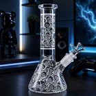 8 Inch Skull Fluorescent Glass Bong Glass Water Pipe Smoking Tobacco Beaker 14mm