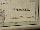 1835 T g  Bradford Antique Hand Colored Map Of Europe Original Engraving - Good