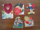 Lot Of 10 Vintage School Valentines  Girls  1940 s-50 s  Die Cut  Used  Signed