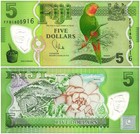 Fiji 5 Dollars  2013 Nd  P-115a 1  Unc Polymer  W  Folder-card