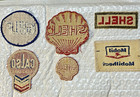 Six Vintage Gas Gasoline Patches Gulf  Shell  Mobil And Calso Up To 3 
