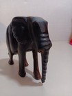 Vintage Hand Carved Elephant Wooden Sculpture Figurine Statue  no Tusks  6 Inch