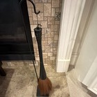 Black Metal Fireplace Hearth Broom brush With Stand And Hanging Hook