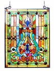 Stained Glass Window Panel Tiffany Style 18  W X 24  H Victorian One This Price