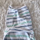Aden   Anias Striped Easy Swaddle Blanket Sleep Sack Gray Green 0-3 Monthsd