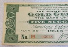 1935 San Diego Worlds Fair Exposition California Gold Gulch Stamp Mill Ticket 2