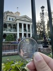 Disneyland 70th Anniversary Coin Medallion Haunted Mansion Hatbox Ghost