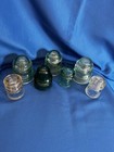 Glass Insulator Mixed Lot Of 7 Vintage  Each Has A Chip   See Pics