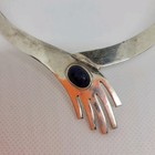 Vintage Sterling Silver Taxco Tourque Lapis Necklace Mexico Signed 48gr 