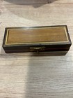 Vintage Glossy Brass Razor And Wooden Box