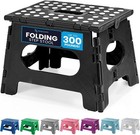 Folding Step Stool 9  Black     Strong  Safe  Easy One-flip   Fast Ship