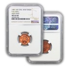  1861-65  Red Civil War Token    our Army  Ngc Certified Ms 66 Rd