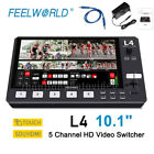 Feelworld L4 5-channel Hd Video Switcher 10 1  Touch Sdi hdmi Multi-format Mixer