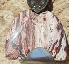 Brecciated Jasper Pendant  Setting Is A Vintage Sterling Silver-plated Teaspoon 