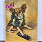  Original Oil Painting Pet Portrait 8  8 Inches  Cute Dog  Custom Painting 