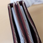 Coach New York F66505 Pebble Leather Double Corner Zip Wristlet Nwt - Burgundy