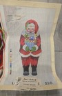 Vtg 70 s Santa Needlepoint Canvas Hand Painted Custom Kit Plus Yarn 11x7  