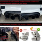 For Jeep Grand Cherokee Trackhawk   Srt 14-22 Black Rear Bumper Diffuser W  Led