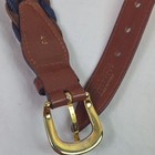 Tuttle Golf Collection Woven Belt Men   s 34 Brown Leather Blue Rope Brass Buckle