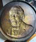 Vintage Thomas Edison  3 D Imprint Copper Portrait Plaque