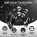 Tambourine Metal Half Moon Musical Instruments Double Row Metal Jingles Hand    