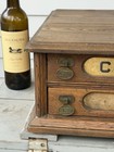 Antique Clark s O n t  Two-drawer Spool Thread Oak Cabinet General Store Display