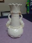 Vtg Belleek Gold Mark 6 25    Vase Fish Handle Poseidon Shell 1980-93 Cream Luster