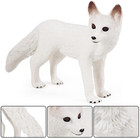 4 Pieces White Fox Animal Figurines Mini Animals Set Realistic Arctic Fox Family