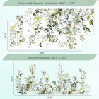 Green Plants Leaves Wall Decals Peel And Stick  Large Floral Flowers Wall Sticke