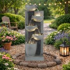 Outdoor Water Fountain   5-tier Waterfall Fountain With Led   Adjustable Pump