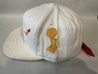 Custom Mitchell   Ness X Miami Heat White On White Snake Skin Strap Back  Used 