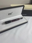 Mont Blanc Starwalker Rollerball Pen Red Marble Body Silver Clip Black Ink Gift