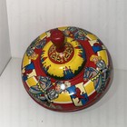 Vintage Ohio Art Lithographed Tin Top W girl Knights 9   
