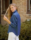 Frank   Eileen New Denim Relaxed Button-up Shirt Distressed Indigo All Sizes