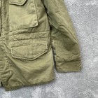Vintage Military Jacket Mens Green Army Cold Weather Field Coat Quilt Lined