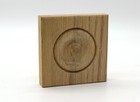 3 4  X 3 1 2  X 3 1 2  Poplar   Oak Rosette Bullseye Plinth Blocks  Hardwood