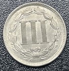 1866 Three Cent Nickel Us 3cn Early Type Coin Uncirculated Die Clash